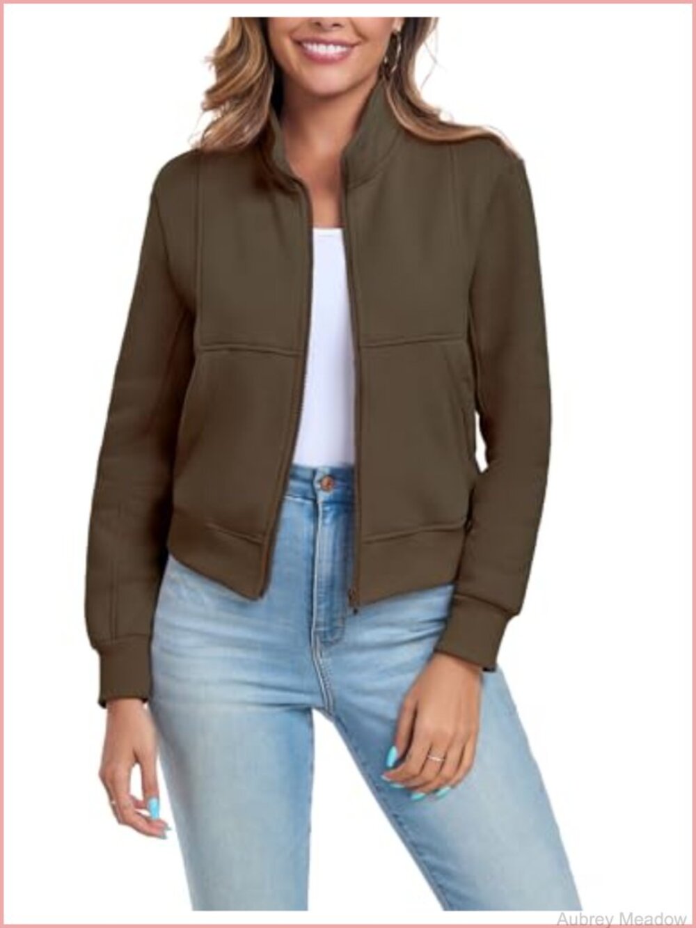 Women's Full Zip Fleece Sweatshirt Jacket Long Sleeve Warm Casual